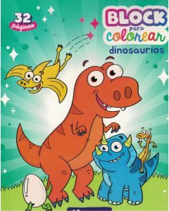 block para colorear - dinosaurios anónimo